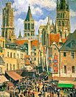 Camille Pissarro The Old Market at Rouen painting